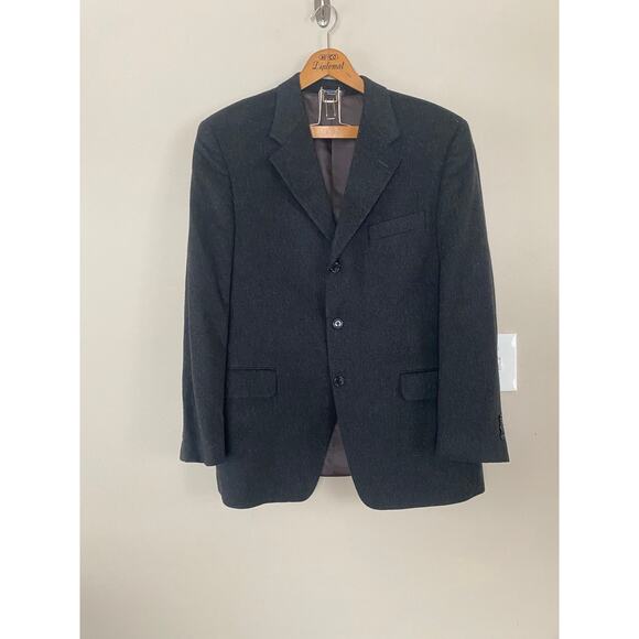 Loro Piana 100% Cashmere 3 Button Blazer ~ 42L Charcoal Gray Lined